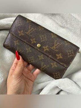 Louis Vuitton Monogram Canvas Continental Wallet in Brown and Gold